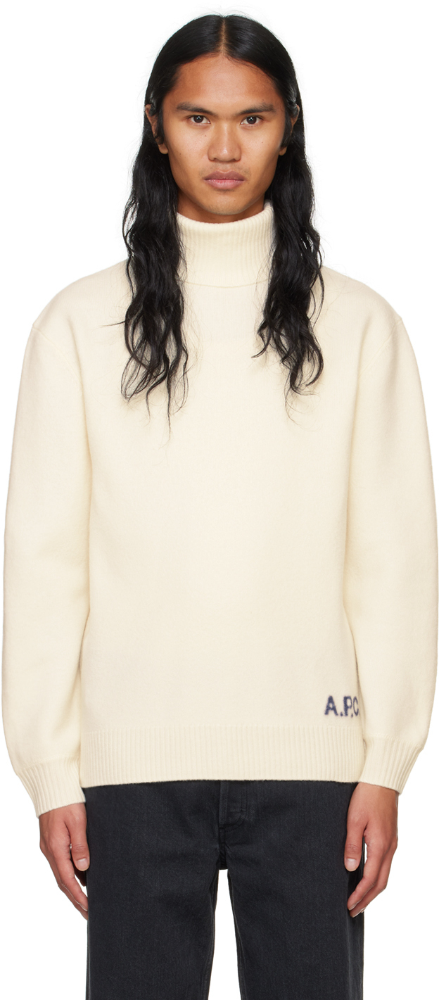 Shop Apc Off-white Walter Turtleneck In Aad Ecru