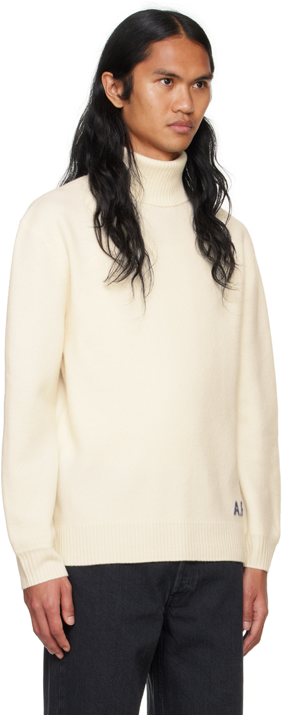 Shop Apc Off-white Walter Turtleneck In Aad Ecru