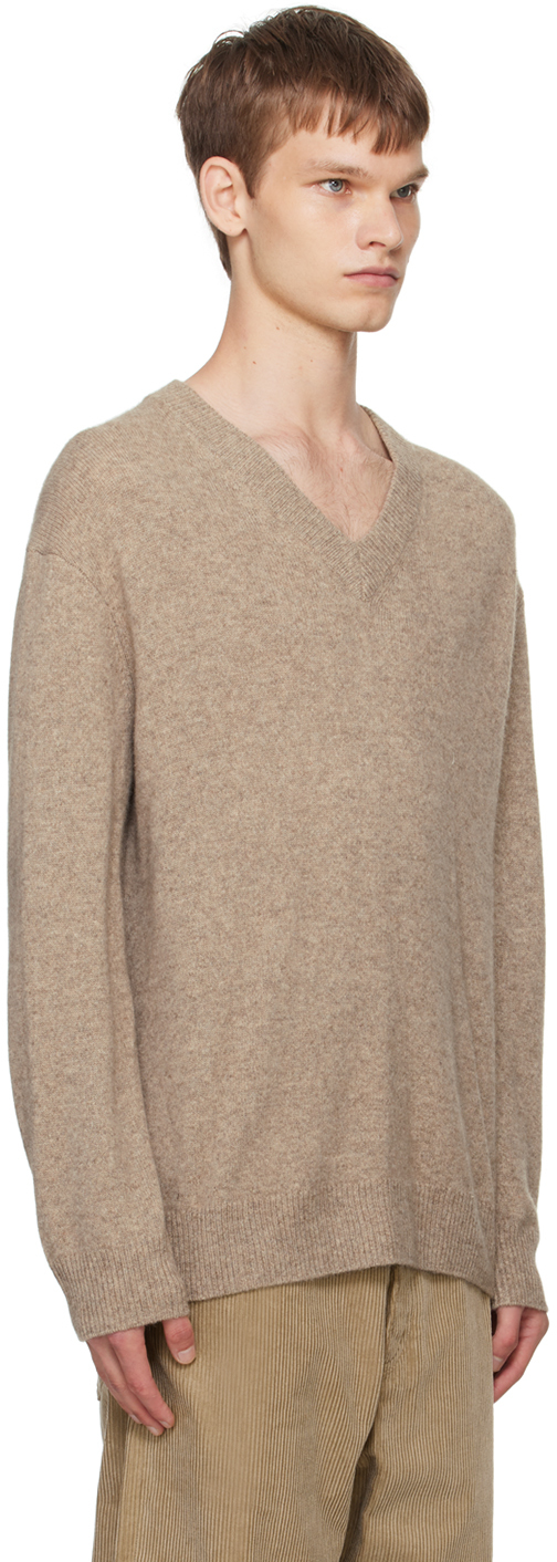 Apc A. P.c. Dany V Neck Sweater In Mastic Chine