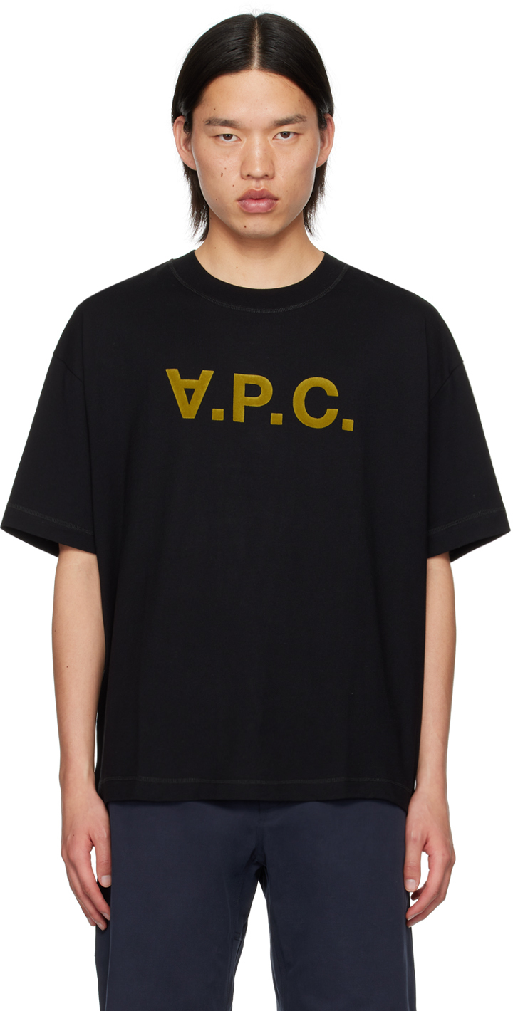 APC BLACK OVERSIZE GRAND 'V.P.C.' T-SHIRT 