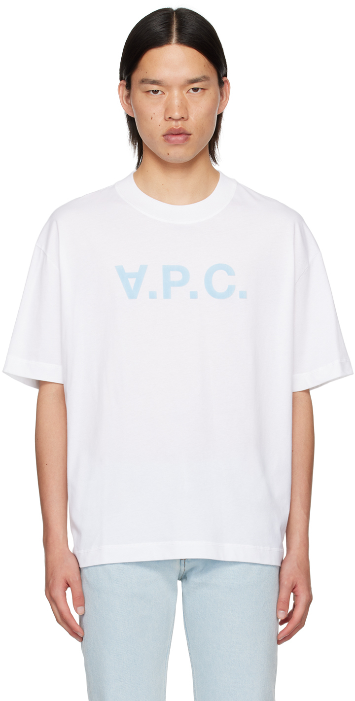 White Oversize Grand 'V.P.C.' T-Shirt by A.P.C. on Sale