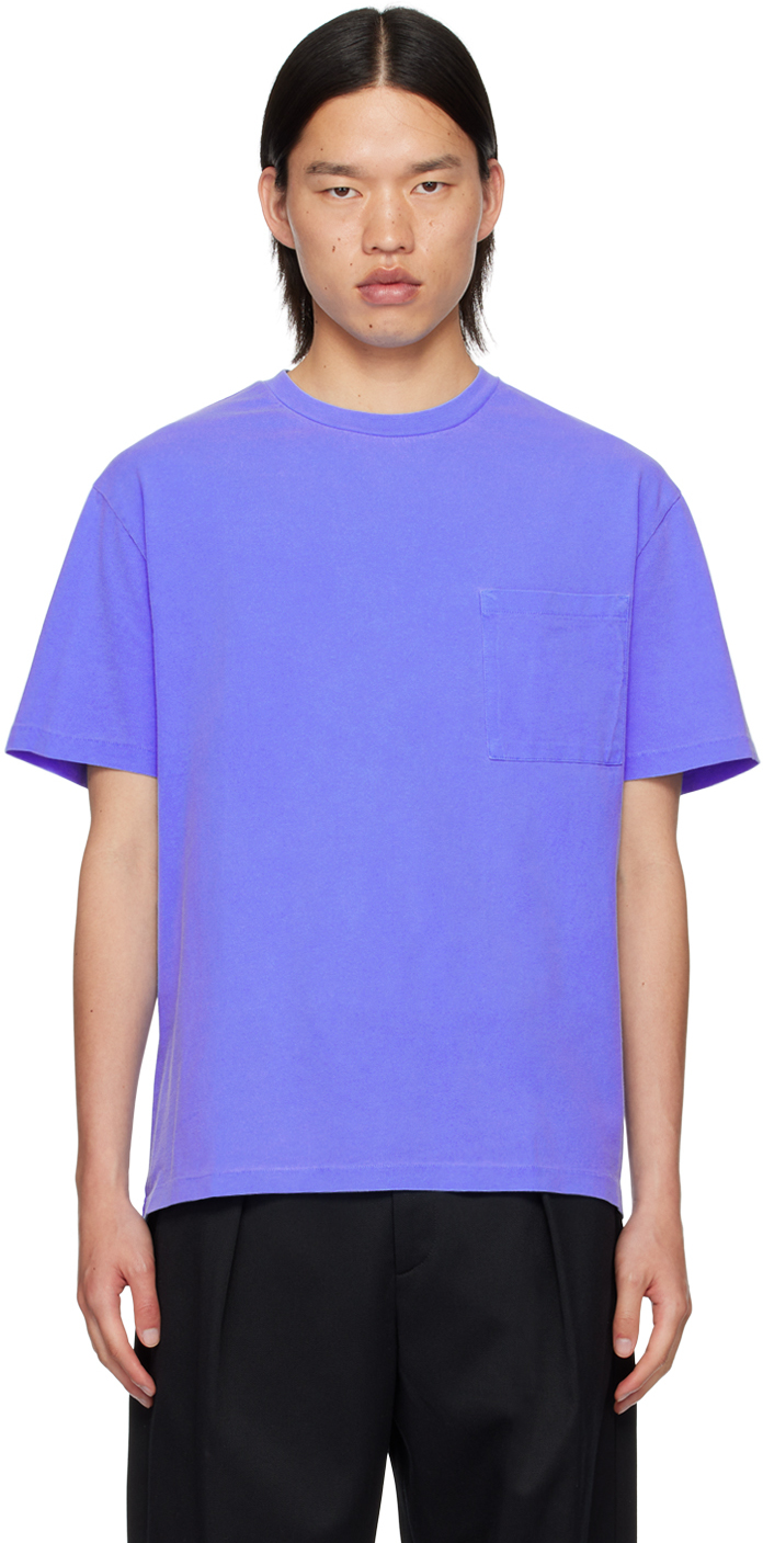 A.P.C.: Blue Boxy Tab T-Shirt | SSENSE