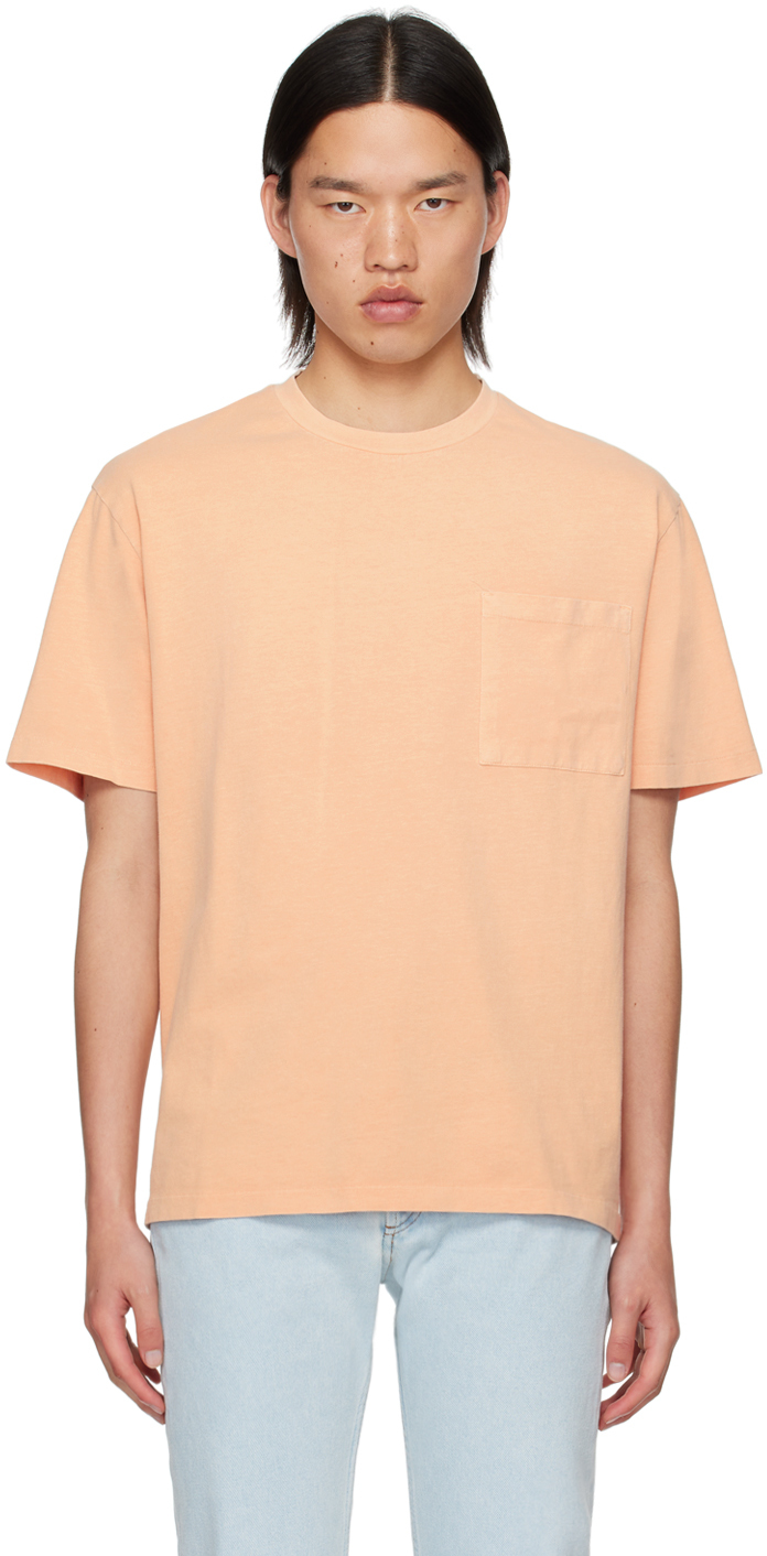 【関税込み】A.P.C. オレンジ Boxy Tab Tシャツ A.P.C.のオレンジ Boxy Tab Tシャツがセール中