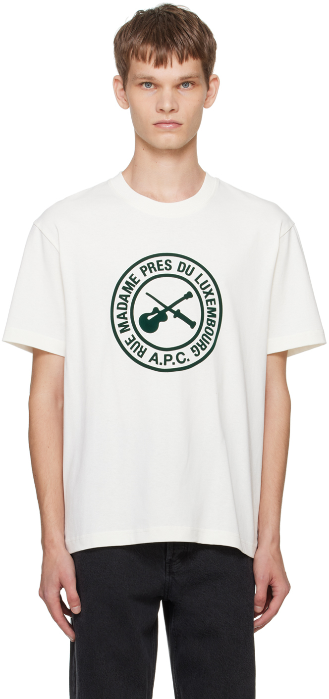 【関税込み】A.P.C. ホワイト Boxy Guitare Poignard Tシャツ White Boxy Guitare Poignard T-Shirt by A.P.C. on Sale