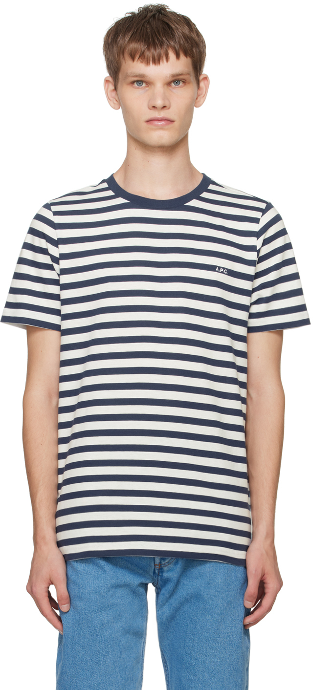 A. P.C. Navy & White Striped T-Shirt