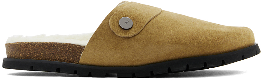 A. P.C. Beige Danny Mules