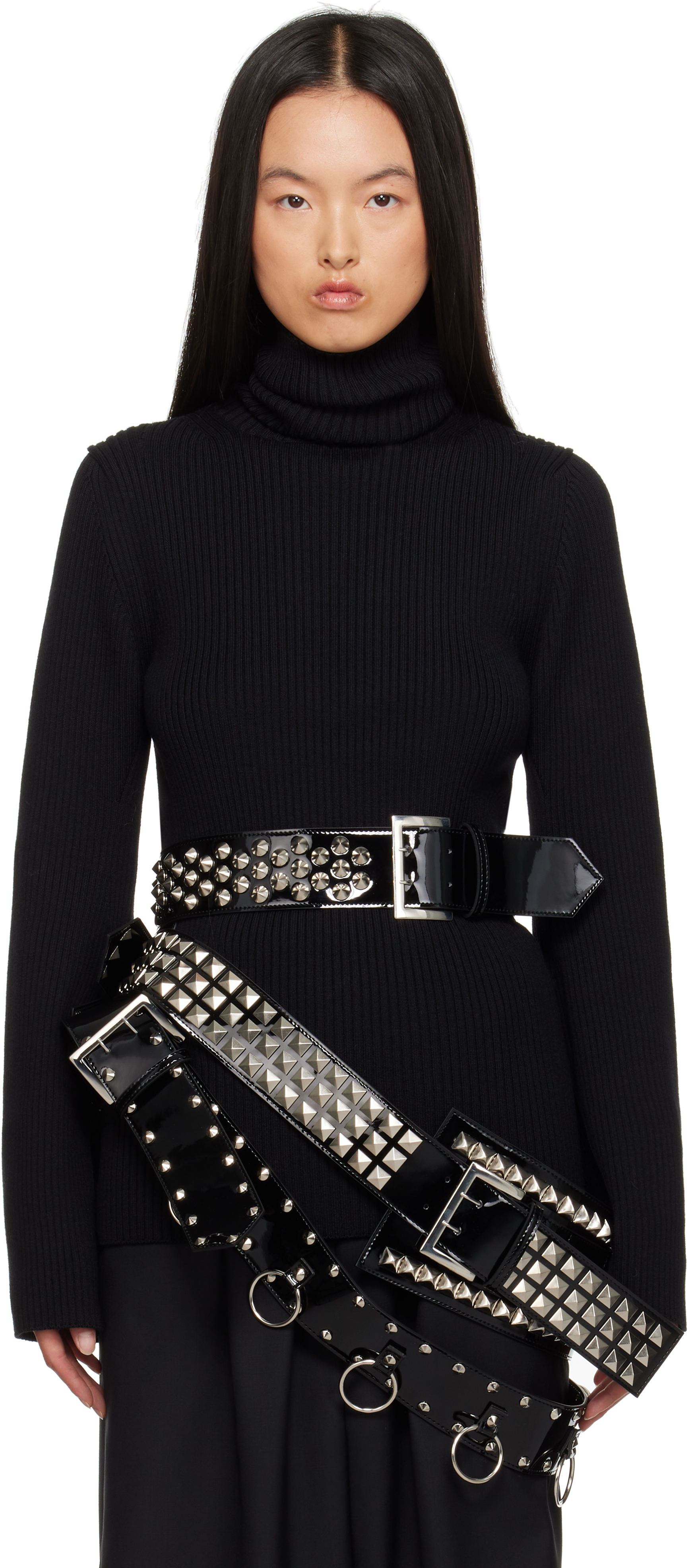 Shop Junya Watanabe Black Enamel Belt In 1 Black