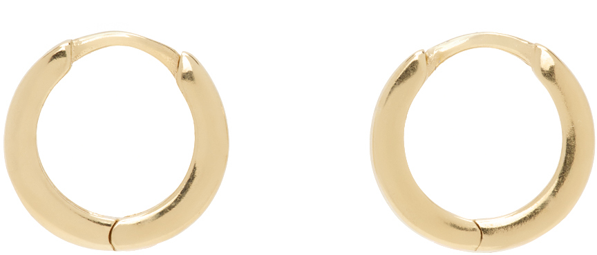 Gold Clutch Hoop Earrings