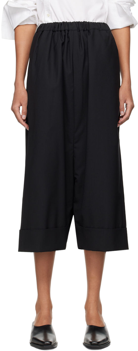 Black Rolled Cuff Trousers