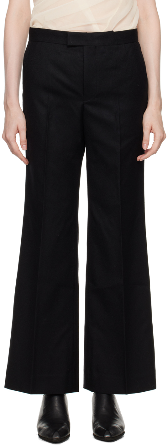 Shop Junya Watanabe Black Flared Trousers In 1 Black