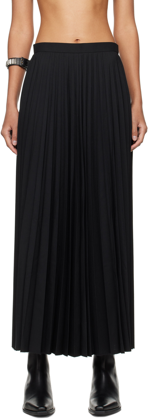 Black Pleated Maxi Skirt