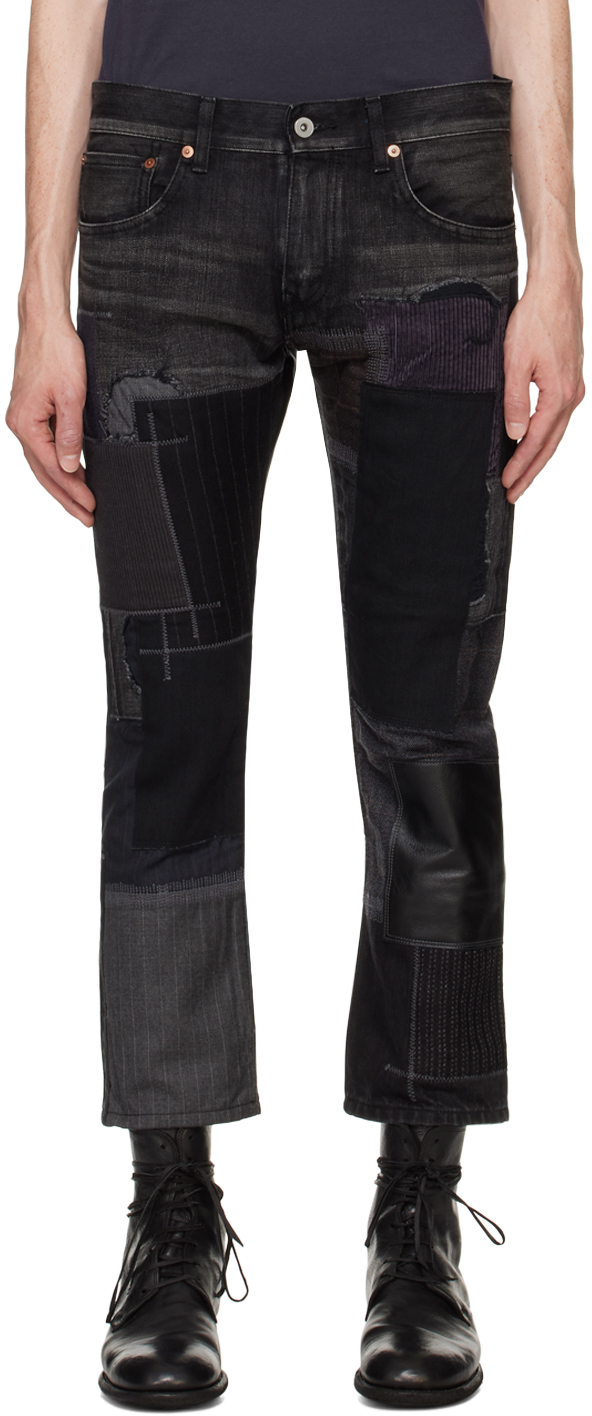 Black Patchwork Jeans