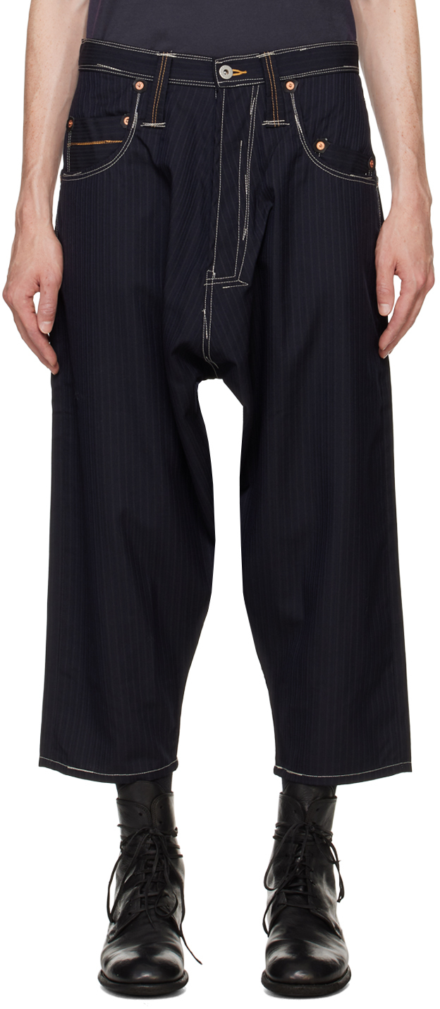 Navy Levi's Edition Pinstripe Wool Trousers