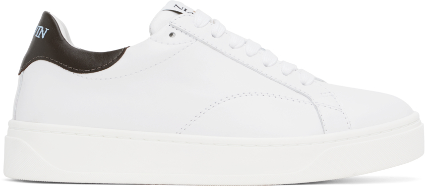 Shop Lanvin White & Brown Leather Ddb0 Sneakers In 0060 Wht/brn