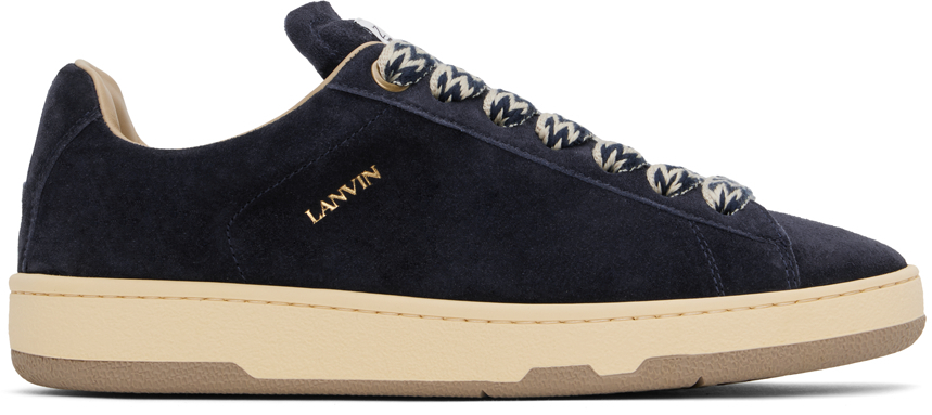 【関税込み】Lanvin ブルー スエード Curb Lite スニーカー Navy Suede Curb Lite Sneakers by Lanvin on Sale