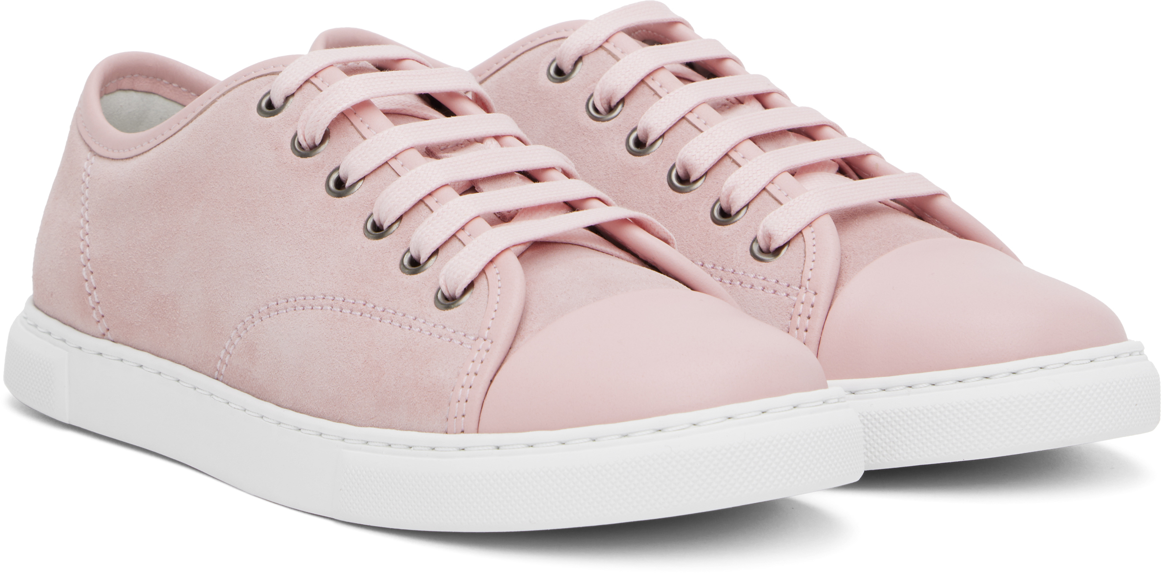 Lanvin Lace-up Low-cut Casual Shoes In Pale Pink
