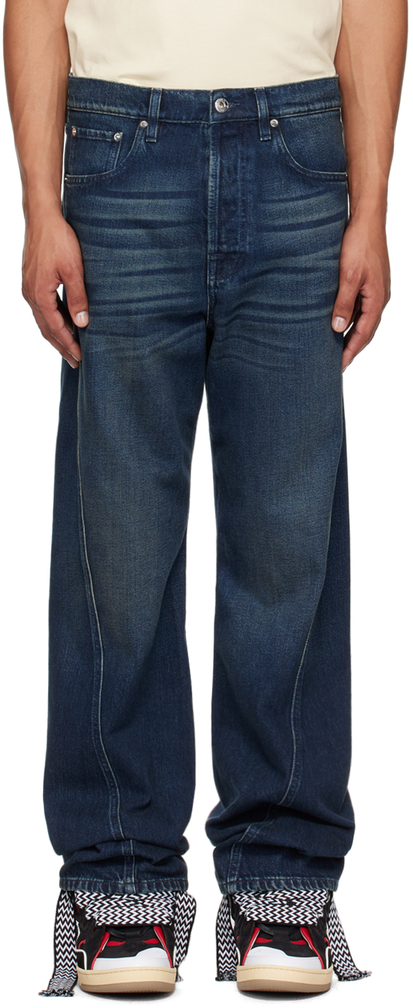 LANVIN INDIGO TWISTED JEANS 