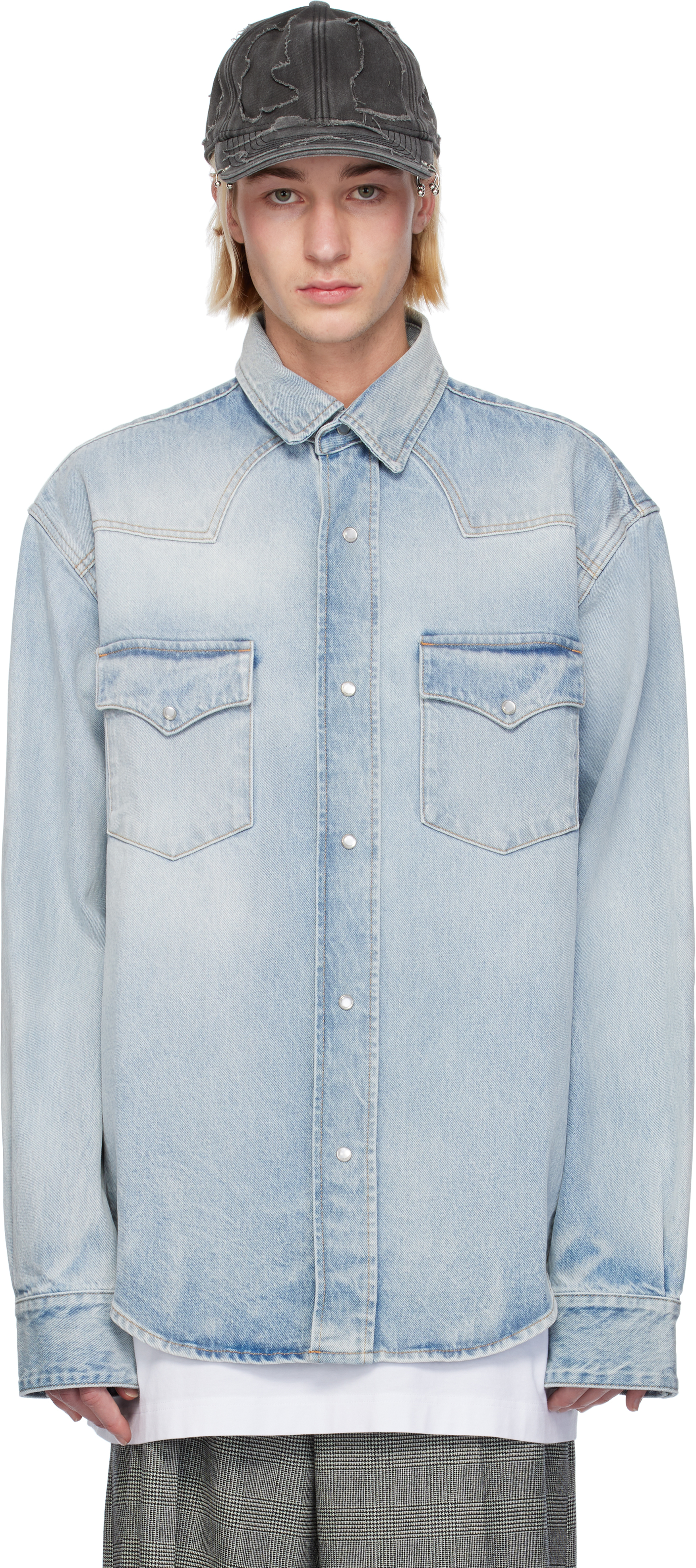 Blue Flap Pocket Denim Shirt