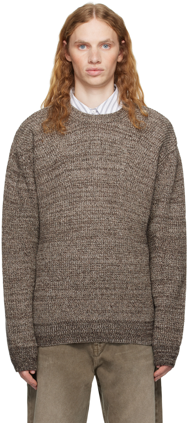 Shop Coor Brown Cashpop Tweed Sweater In Walnut Brwon