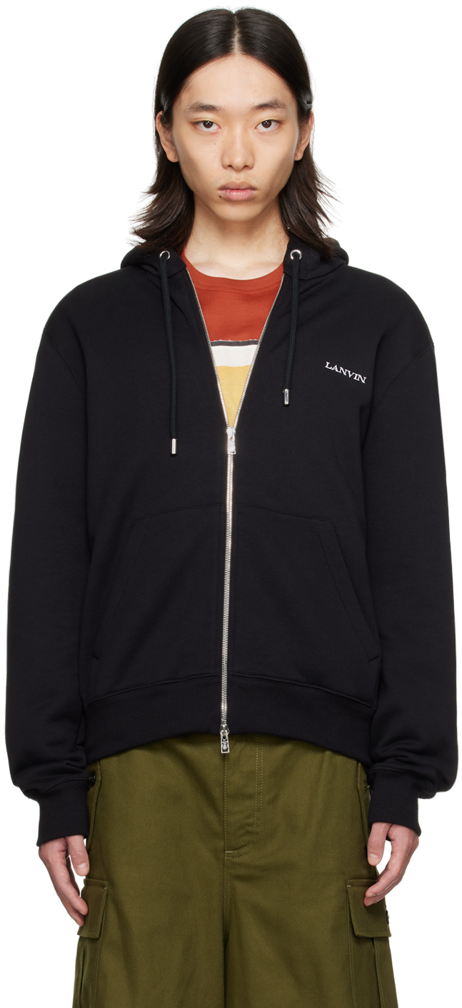 【関税込み】Lanvin ブラック Archives Print ジップフーディ Lanvin Archives Print Zipped Hoodie | Black | FARFETCH GE