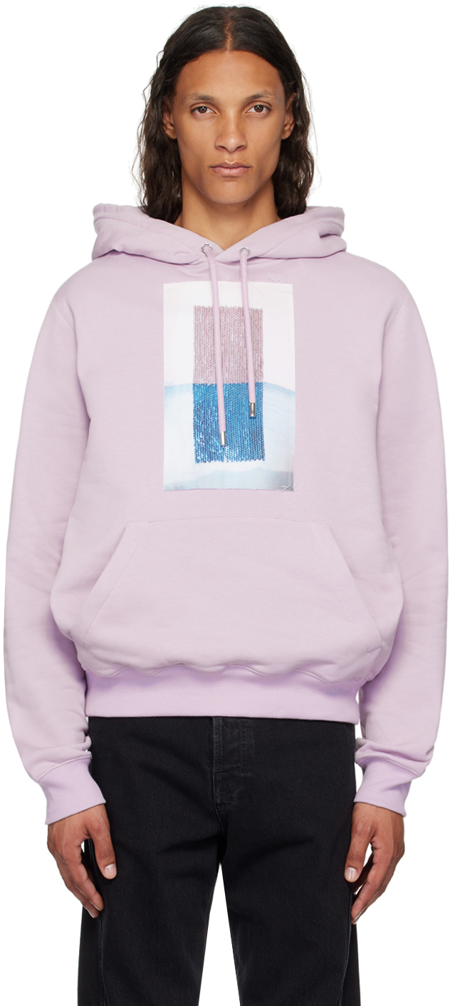 Shop Lanvin Purple Archives Print Classic Hoodie In 775 Wisteria