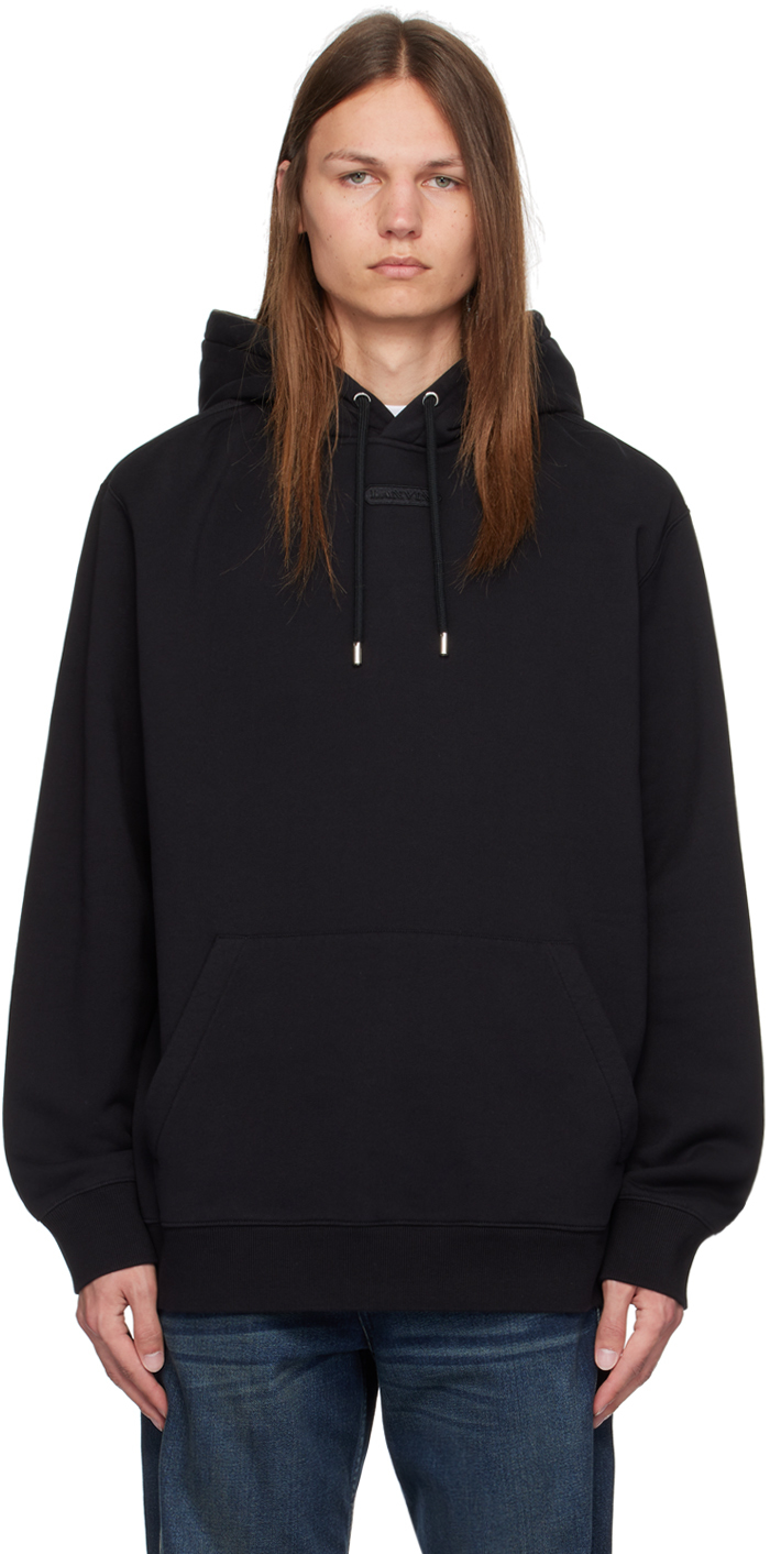 Shop Lanvin Black Patch Hoodie In 10 Black