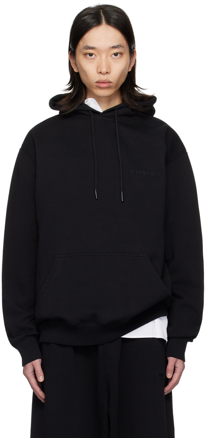 Black Embroidered Hoodie