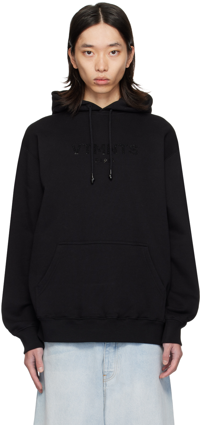 Black Paris Crystal Hoodie