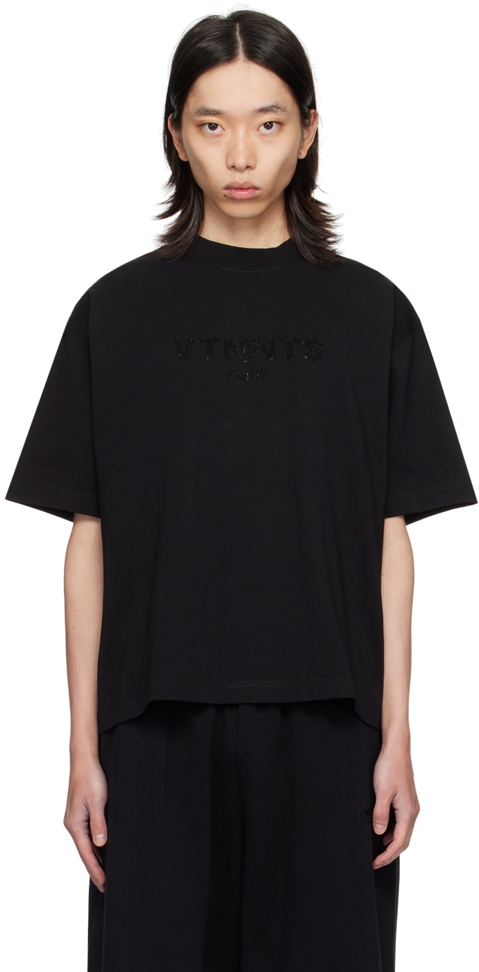 Shop Vtmnts Black Paris Crystal T-shirt