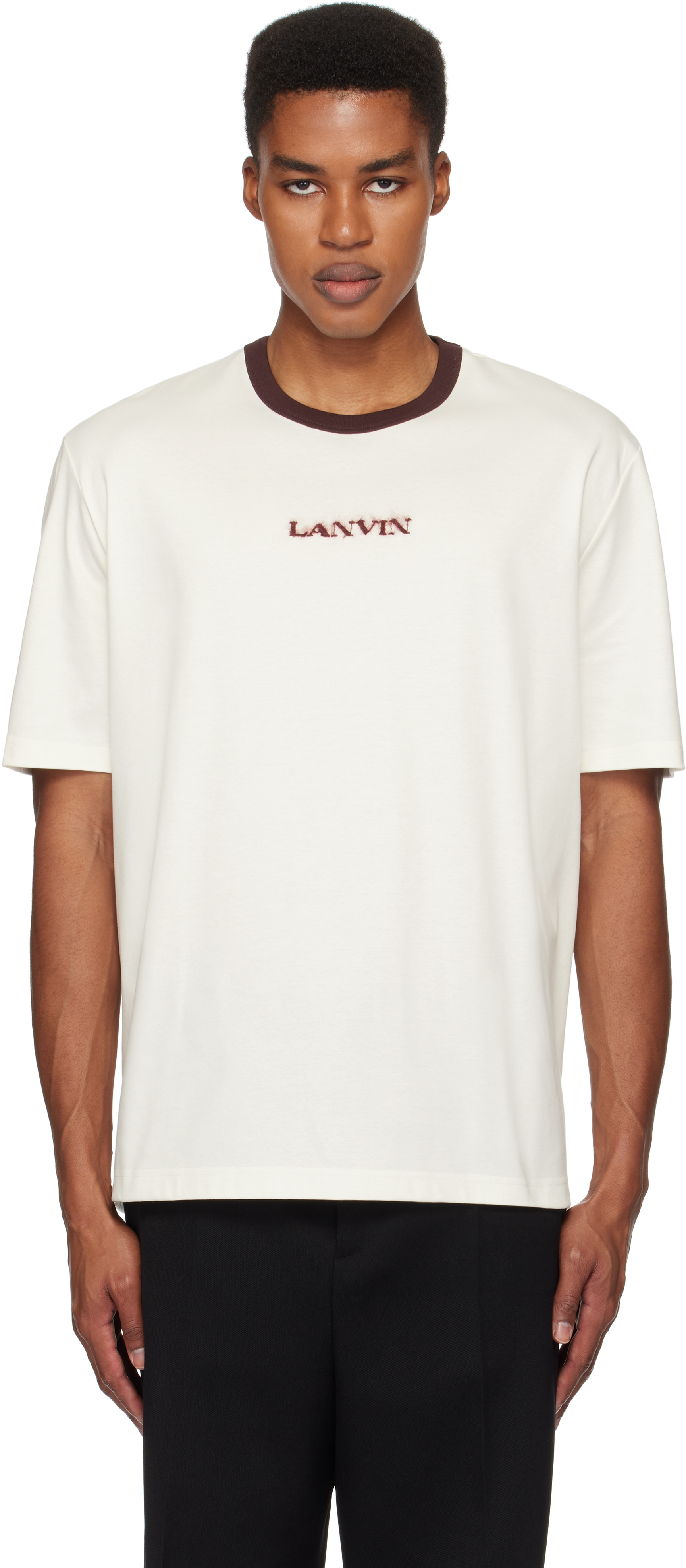 Off-White Mohair 'Lanvin' Logo T-Shirt