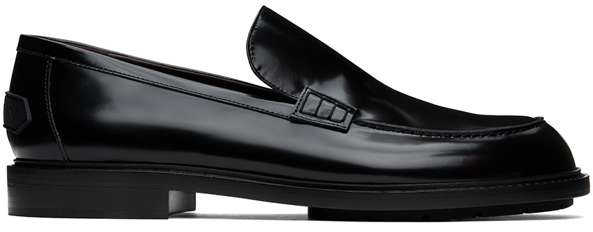 Black Spinto Glossy Leather Loafers