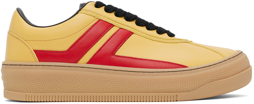 Shop Lanvin Yellow Future Edition Cash Sneakers In 8530 Yellow/red