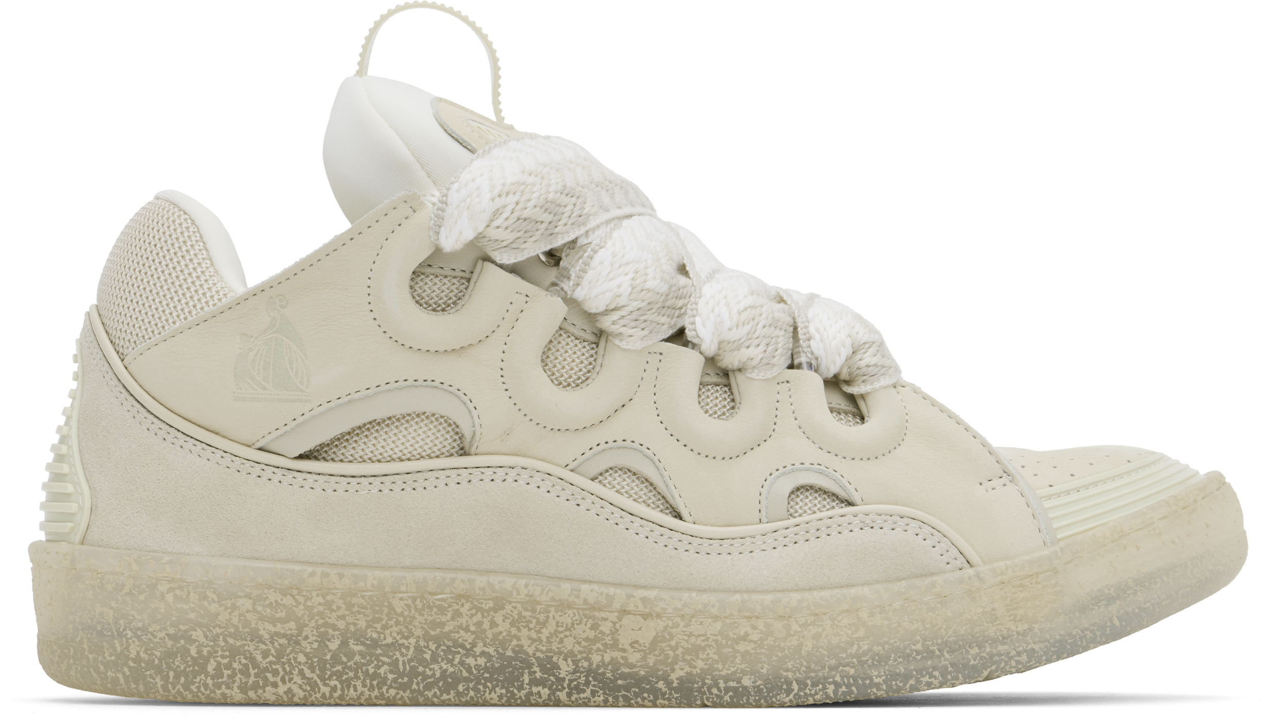 【関税込み】Lanvin オフホワイト Curb レザースニーカー Lanvin: オフホワイト Curb レザースニーカー | SSENSE 日本