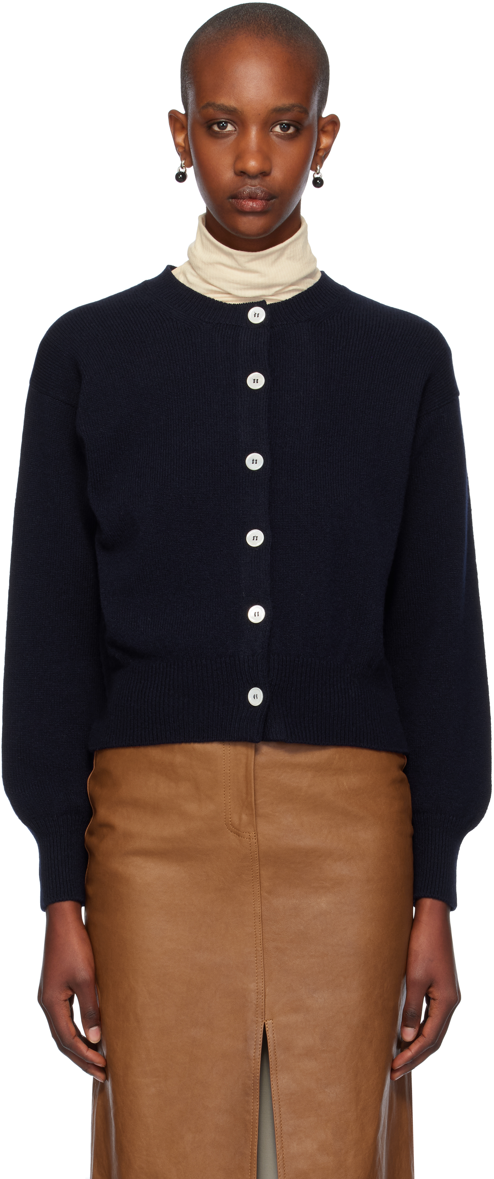 Shop And-daughter Navy Ada Crewneck Cardigan