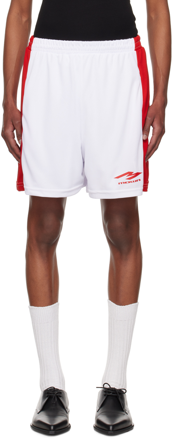 Shop Mowalola White & Red Sucker Shorts In White/red