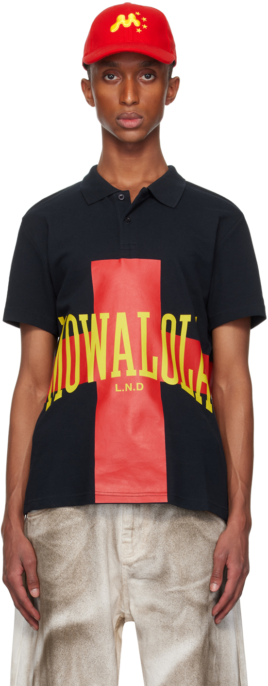 Shop Mowalola Navy Mowaland Polo In Blue/red