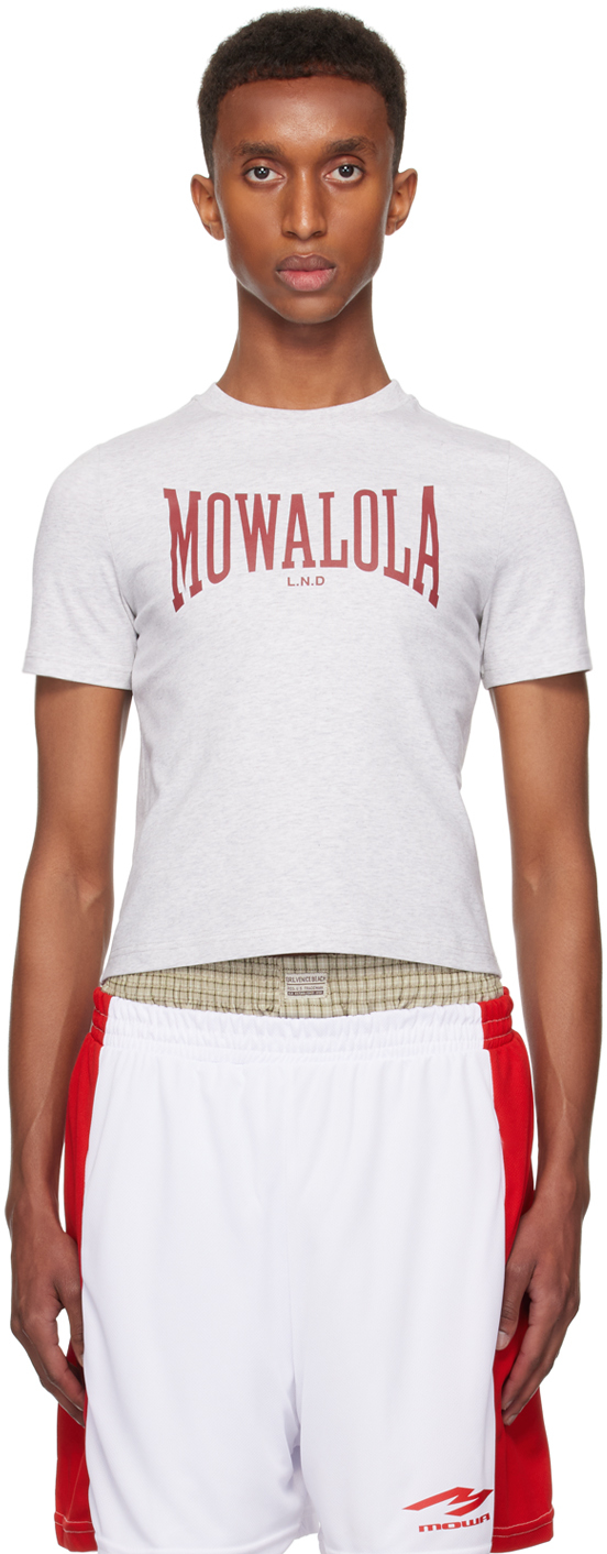 Shop Mowalola Gray Sweat Tea T-shirt In Grey