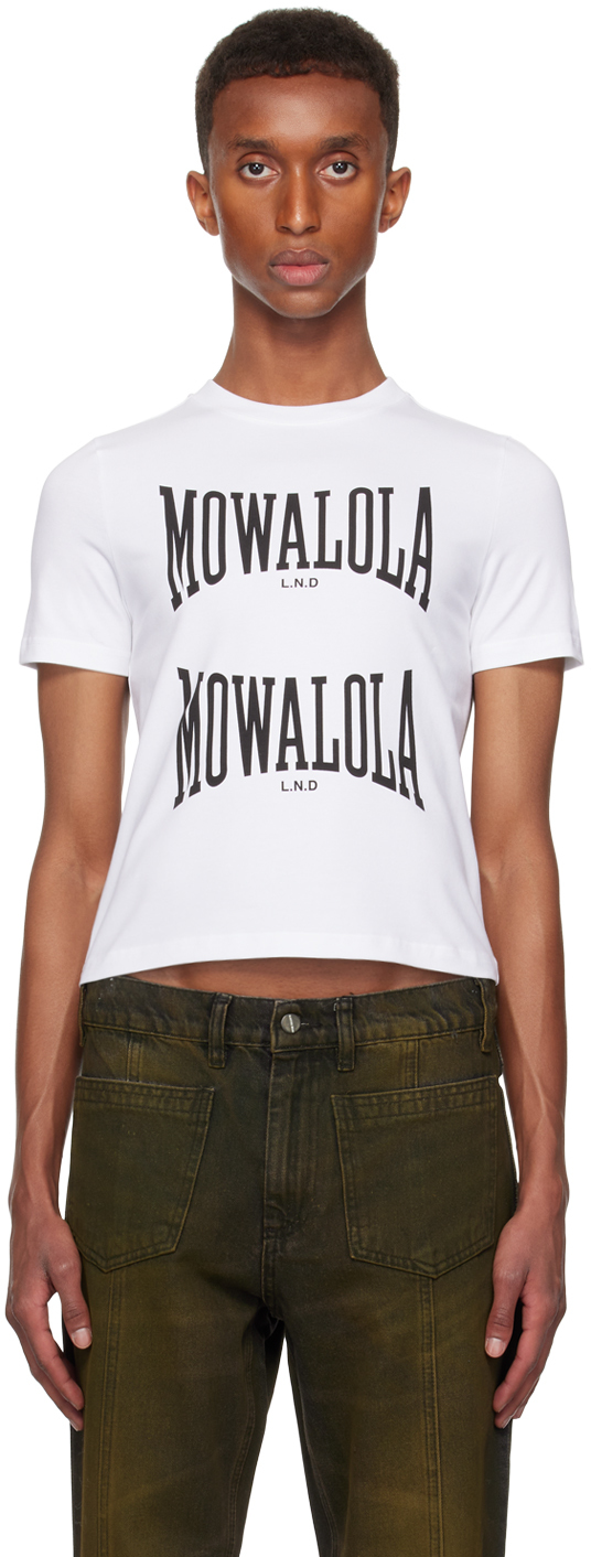 Shop Mowalola White Sweat Tea T-shirt