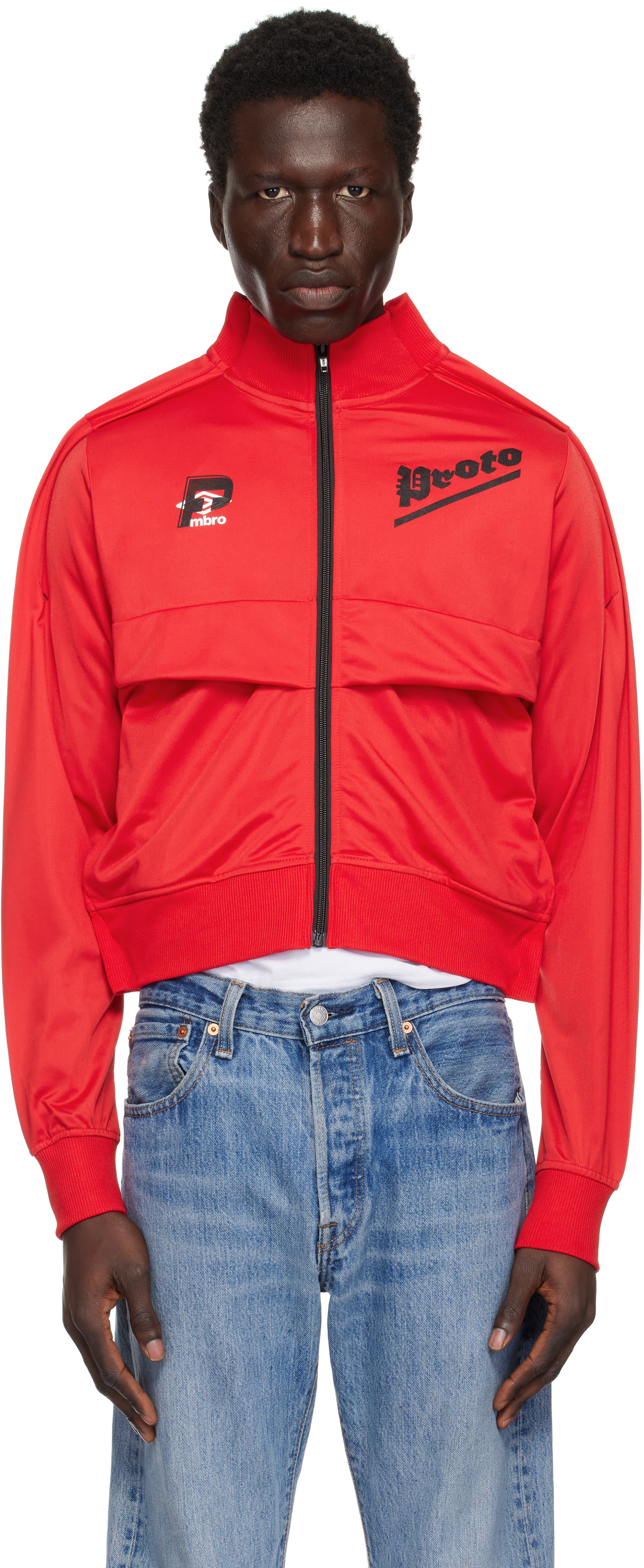 Red Cropped Track Jacket