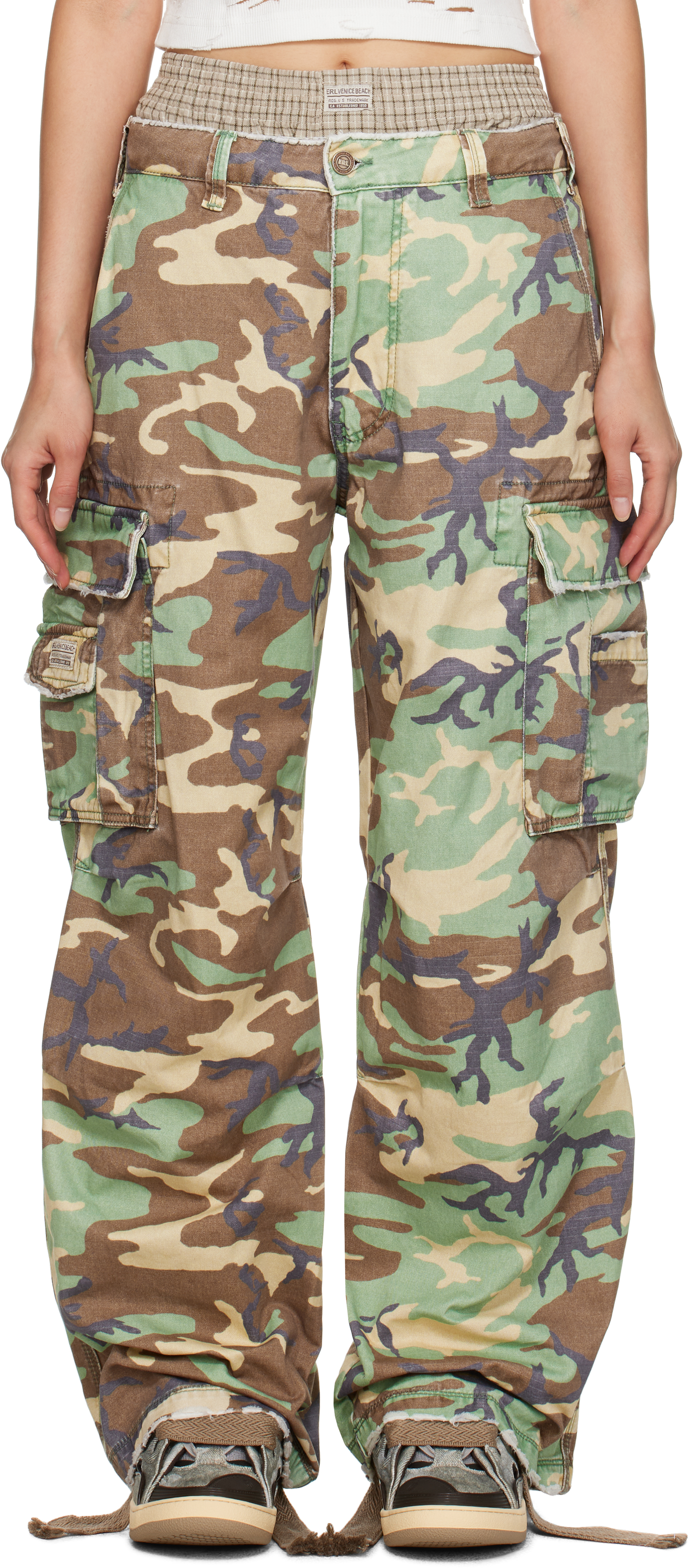 Khaki Camo Cargo Pants