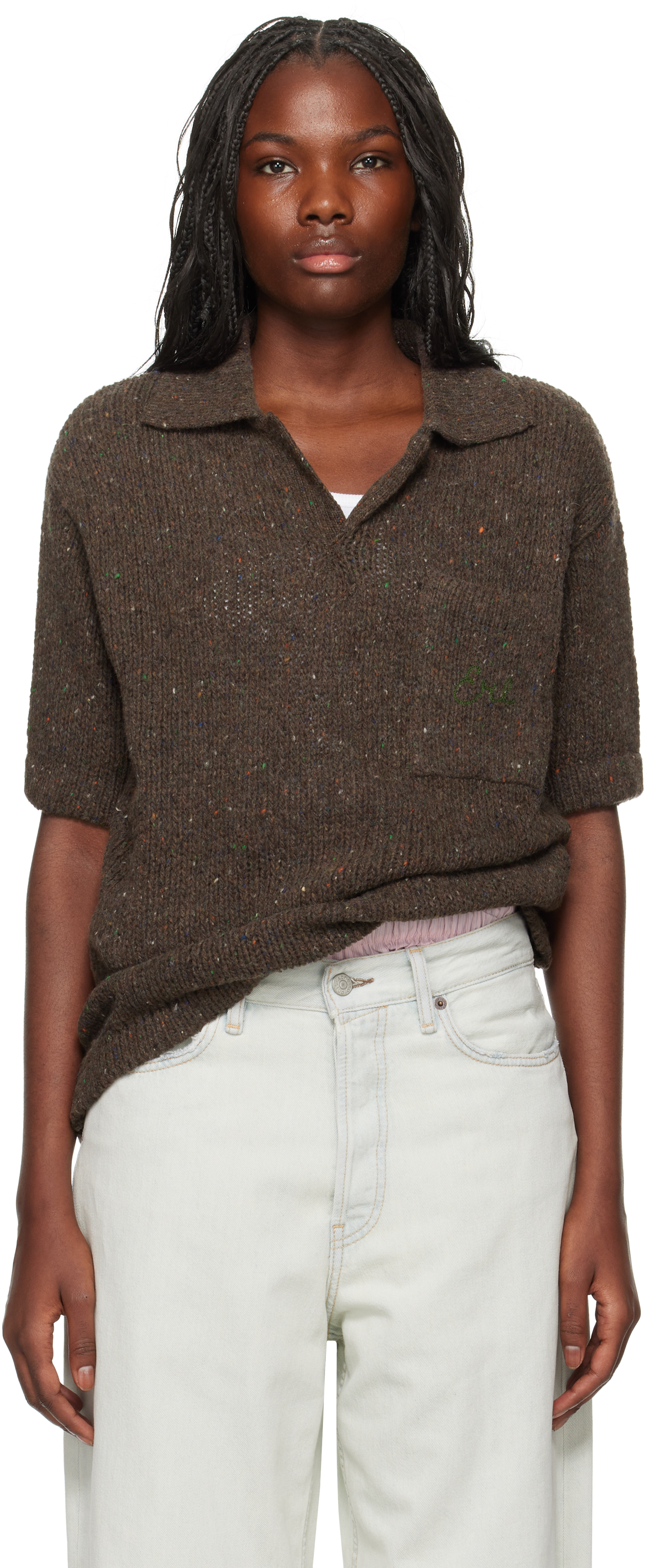 Shop Erl Brown Wool Polo In 1 Dark Brown