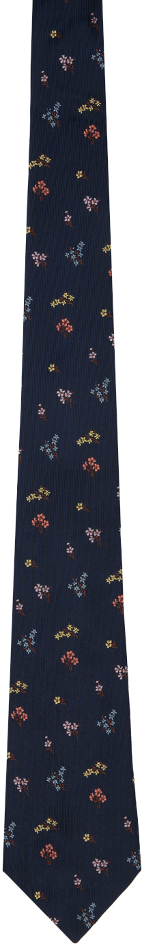 Navy Flowers Tie