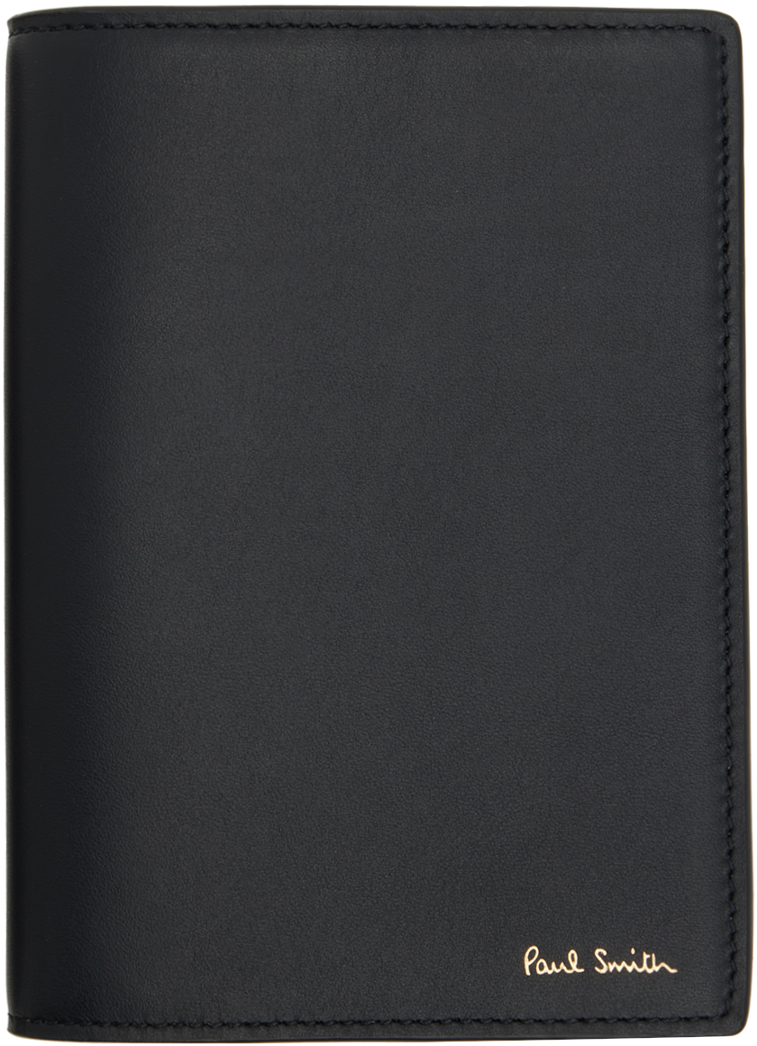 Black Signature Stripe Interior Leather Passport Holder