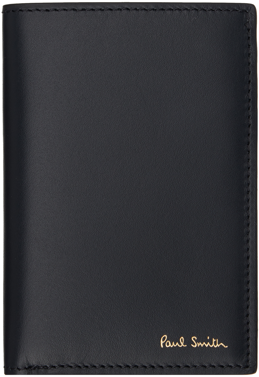 Black Signature Stripe Interior Credit Card Wallet