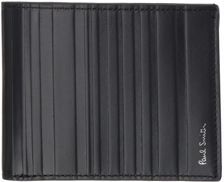 Black Shadow Stripe Billfold Wallet