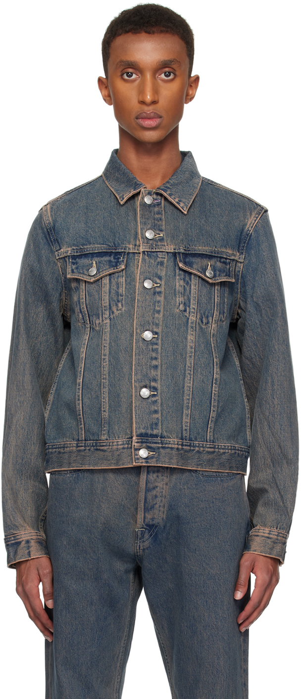 Blue Overdyed Trucker Denim Jacket