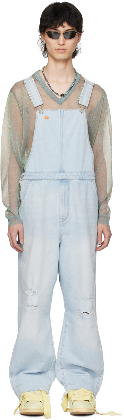 Shop Erl Blue Levi's Edition Denim Overalls