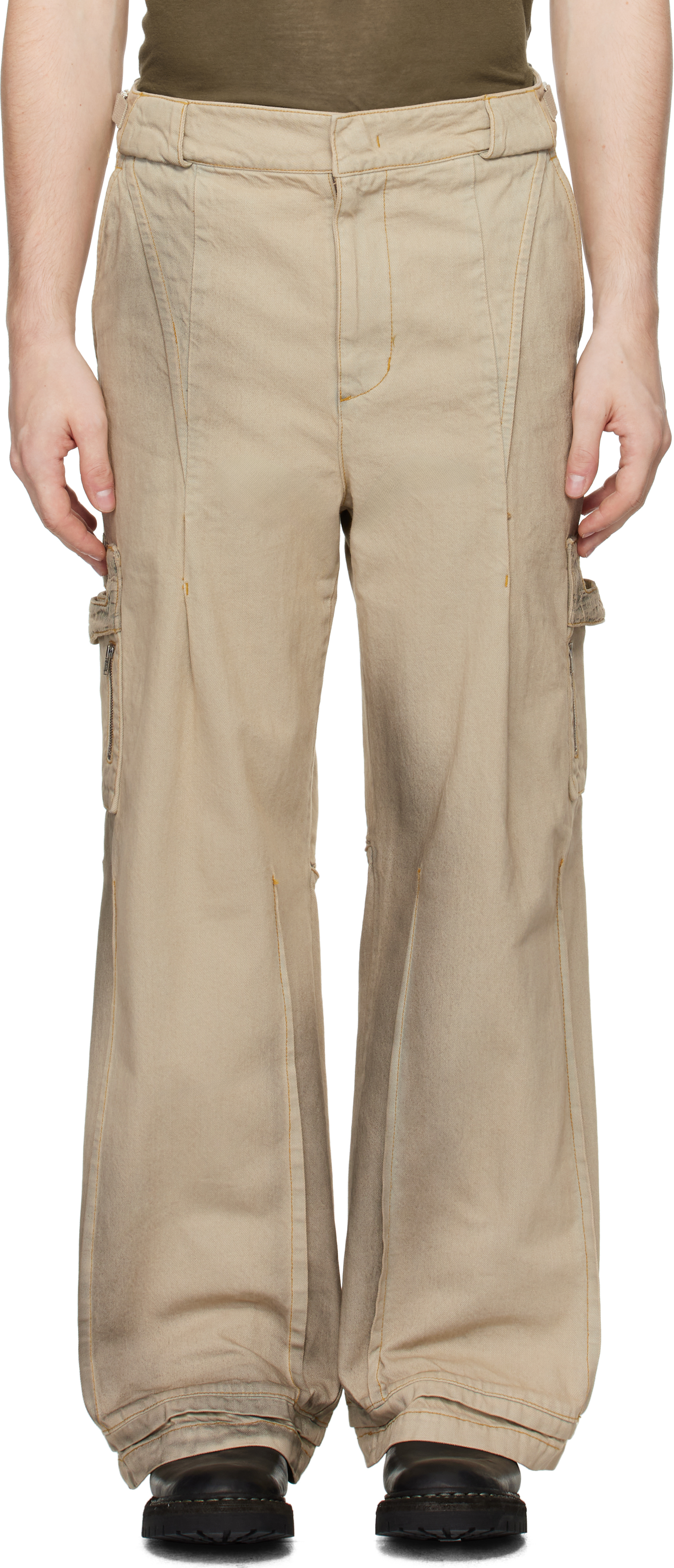 Beige EP.6 02 Cargo Pants by XLIM on Sale