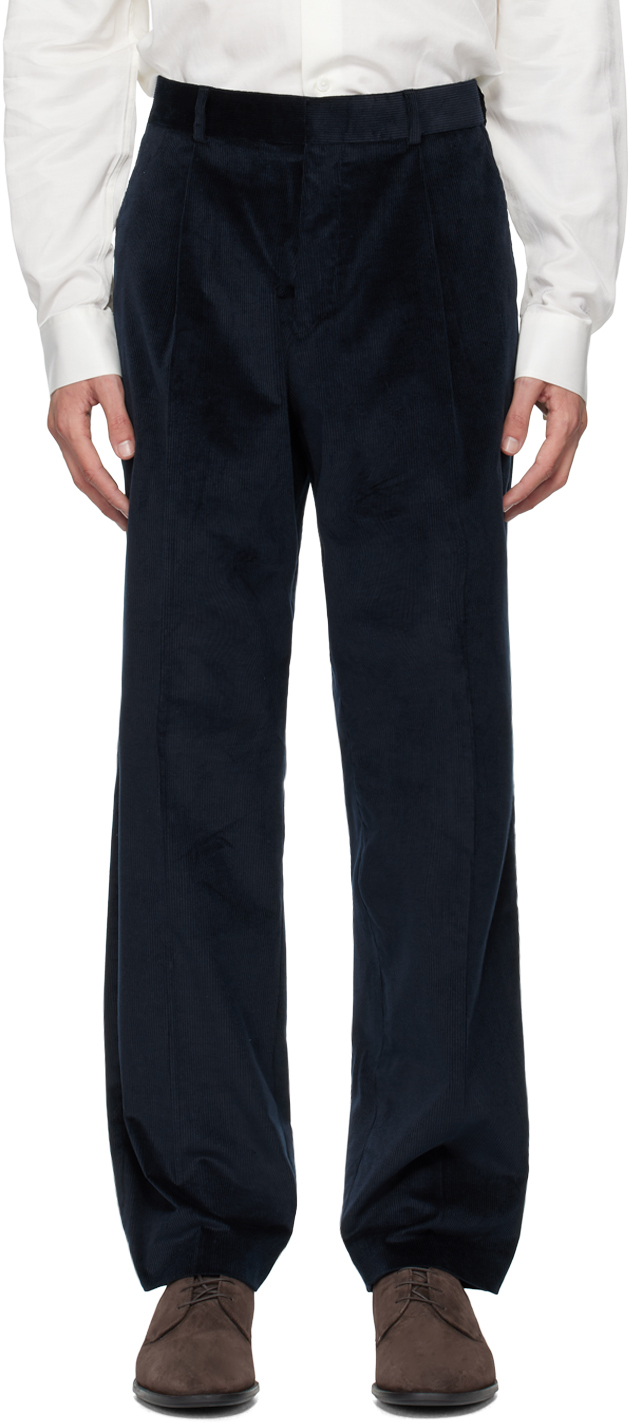 Navy Crease Trousers