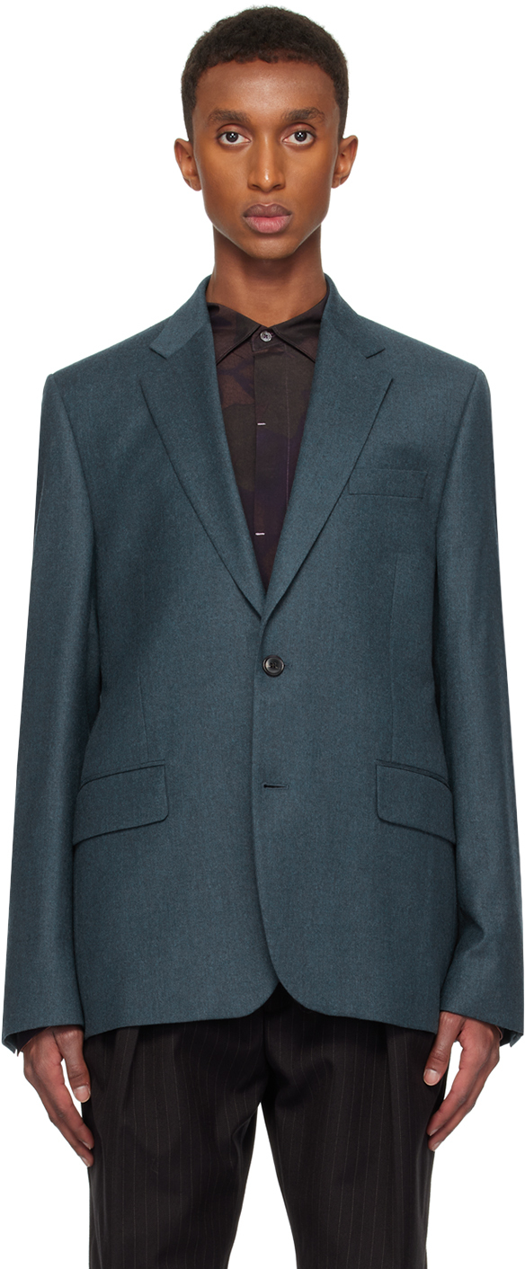 Blue Overdyed Wool-Cashmere Flannel Suit